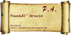 Psenkó Arnold névjegykártya