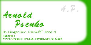arnold psenko business card